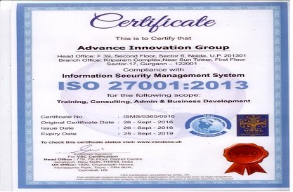 AIG certified on ISO 9001 (QMS) & ISO 27001 (ISMS)